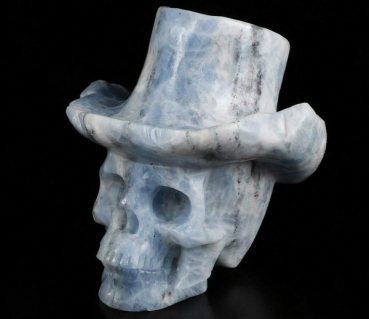 Calcit Skull mit Hut